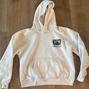 Hollister Cream Boxy Fit Hoodie
